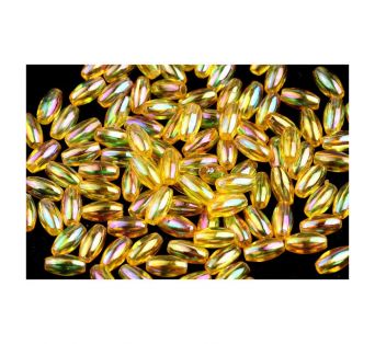 Plastové korálky oválne - ryža - 6 x 3 mm - 100 ks