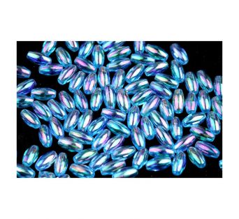 Plastové korálky oválne - ryža - 6 x 3 mm - 100 ks