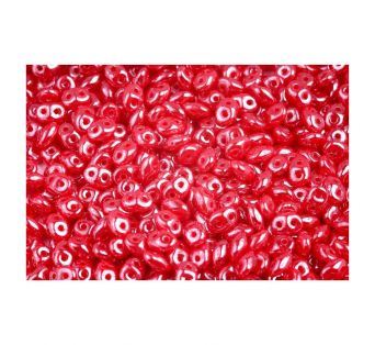 Superduo - OPAL RED WHITE LUSTER - 10 g