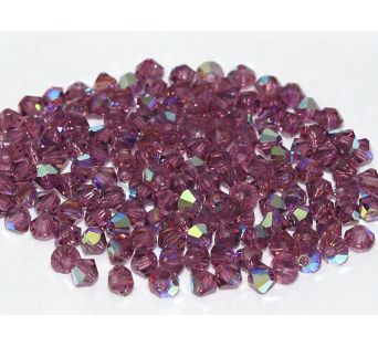 Preciosa, MC Bicone 4 mm, 3 mm, Amethyst AB
