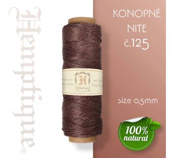 Konopná niť HEMP CORD - hrúbka 0,5mm -  Hnedá č.125 - 1 m