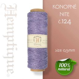 Konopná niť HEMP CORD - hrúbka 0,5mm - Tmavo Fialová č.124 - 1 m
