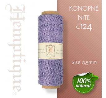 Konopná niť HEMP CORD - hrúbka 0,5mm - Tmavo Fialová č.124 - 1 m