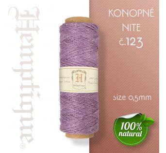 Konopná niť HEMP CORD - hrúbka 0,5mm - Fialová č.123 - 1 m
