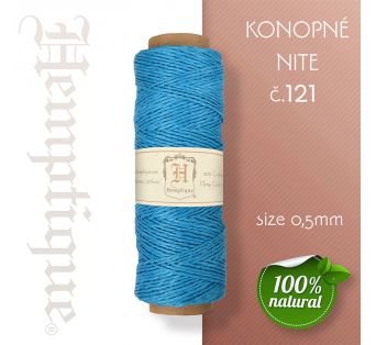 Konopná niť HEMP CORD - hrúbka 0,5mm - Modrotyrkysová č.121 - 1 m