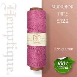 Konopná niť HEMP CORD - hrúbka 0,5mm - Purpurová č.122 - 1 m