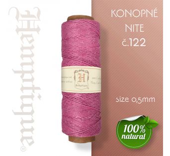 Konopná niť HEMP CORD - hrúbka 0,5mm - Purpurová č.122 - 1 m