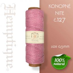 Konopná niť HEMP CORD - hrúbka 0,5mm - Svetlo Purpurová č.127 - 1 m