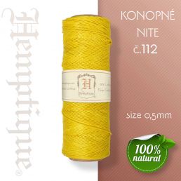 Konopná niť HEMP CORD - hrúbka 0,5mm - Žltá č.112 - 1 m