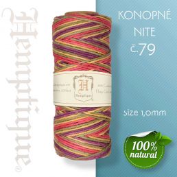 Konopná niť HEMP CORD - hrúbka 1 mm - Červeno - Fialová č.79 - 1 m