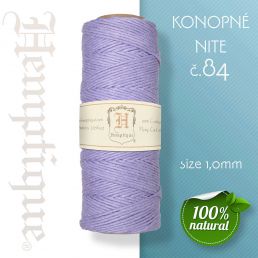 Konopná niť HEMP CORD - hrúbka 1 mm - Svetlo Fialová č.84 - 1 m