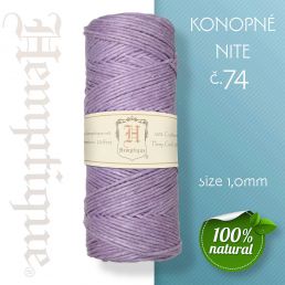 Konopná niť HEMP CORD - hrúbka 1 mm - Svetlo Fialová č.74 - 1 m