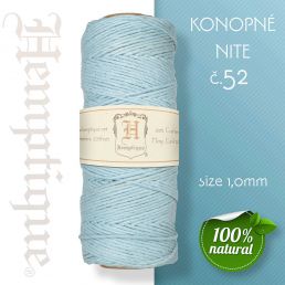 Konopná niť HEMP CORD - hrúbka 1 mm - Svetlo Modrá č.52 - 1 m