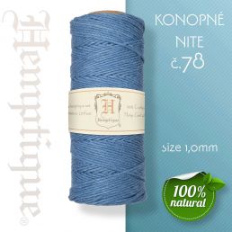 Konopná niť HEMP CORD - hrúbka 1 mm - Modrá č.78 - 1 m