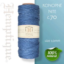 Konopná niť HEMP CORD - hrúbka 1 mm - Modrá č.70 - 1 m