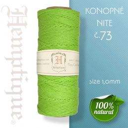 Konopná niť HEMP CORD - hrúbka 1 mm -  Zelená č.73 - 1 m