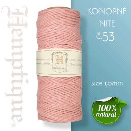 Konopná niť HEMP CORD - hrúbka 1 mm -  Staroružová č.53 - 1 m