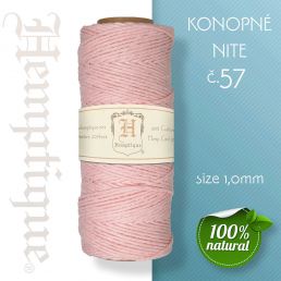 Konopná niť HEMP CORD - hrúbka 1 mm -  Svetloružová č.57 - 1 m