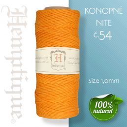 Konopná niť HEMP CORD - hrúbka 1 mm - Žltá č.54 - 1 m