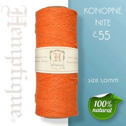 Konopná niť HEMP CORD - hrúbka 1 mm - Oranžová č.55 - 1 m