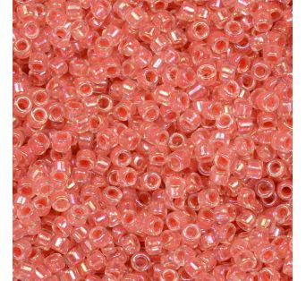 Toho - 11 - Treasure - Inside-Color Rainbow Crystal/Salmon Lined  5g