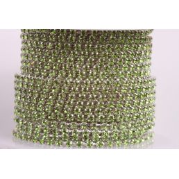 Štrasová metráž - Light green 2 mm - 10 cm