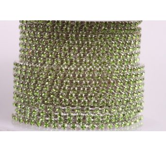 Štrasová metráž - Light green 2 mm - 10 cm