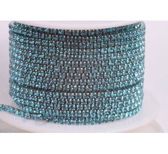 Štrasová metráž - Light Turquoise 2 mm - 10 cm