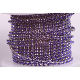 Štrasová metráž - Blue in silver 2 mm - 10 cm