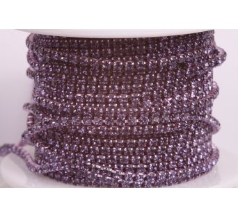 Štrasová metráž - Purple 2 mm - 10 cm