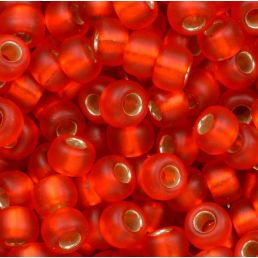Korálky Miyuki Round 6/0 - Matte Silverlined Flame Red - 5g