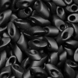 Korálky MIYUKI Long MAGATAMA - 4x7mm - Matte Black - 5g