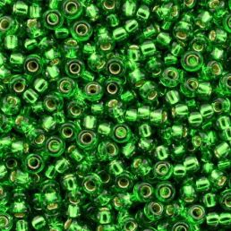 Miyuki round - 15/0 - Green Silver Lined 5g