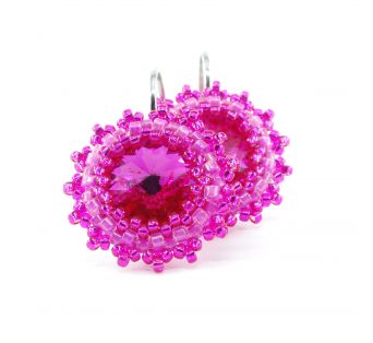 Ručne šité náušnice - Fuchsia - 25016