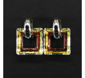 ELEGANTNÉ napichovacie náušnice - Štvorec Crystal AB