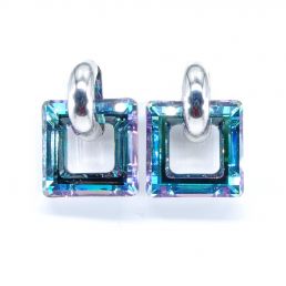 ELEGANTNÉ napichovacie náušnice - Štvorec Vitrail light
