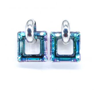 ELEGANTNÉ napichovacie náušnice - Štvorec Vitrail light