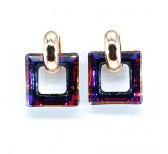 ELEGANTNÉ napichovacie náušnice - Štvorec Volcano