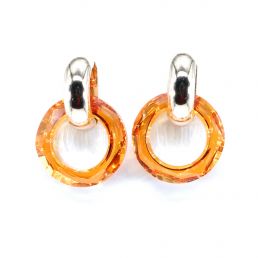 25047- ELEGANTNÉ napichovacie náušnice - Kruh Astral Pink